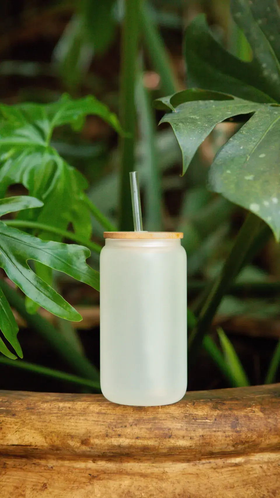 Print On Demand 16 oz Can Glass With Bamboo Lid and Straw MATTE/FROSTED
SUBLIMATION - NO WHITE OR LIGHT COLORS