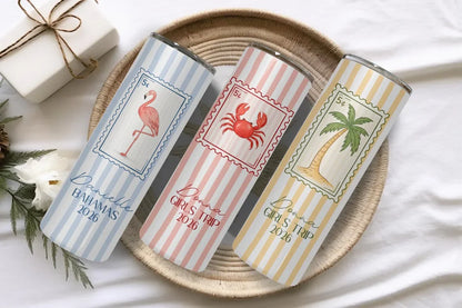 Customized Beach Stamp Vacation Tumbler