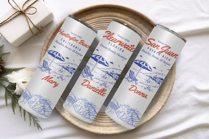Custom Vacation 20oz Skinny Tumbler